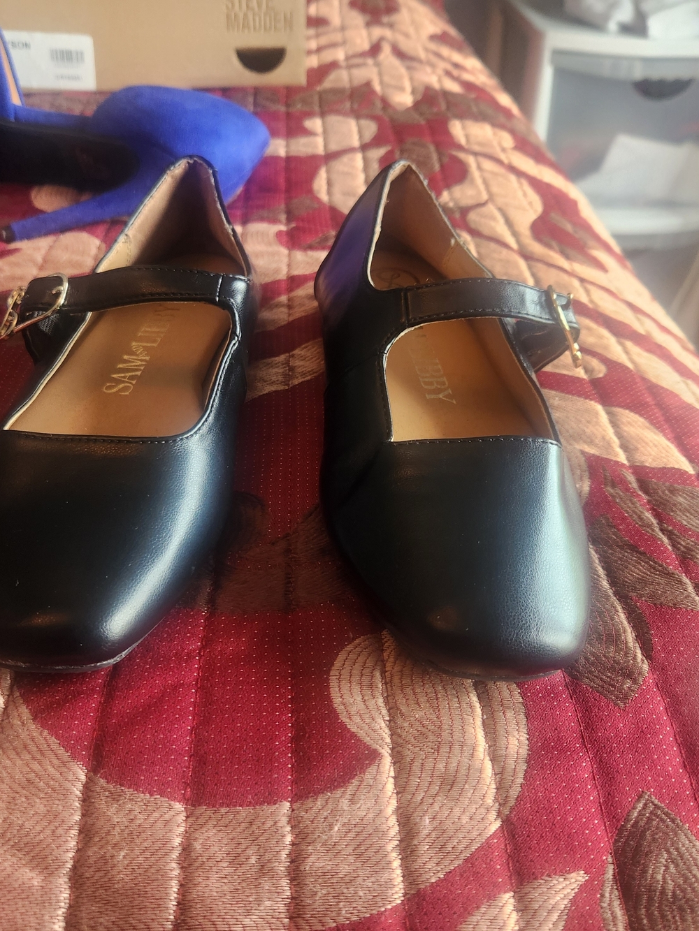 Sam & Libby Black Mary Jane Flats with Buckle